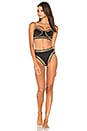 view 4 of 4 Stud Bikini Bottom in Black & Gold