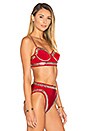 view 2 of 4 Stud Underwire Bikini Top in Red & Silver