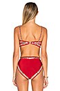 view 3 of 4 Stud Underwire Bikini Top in Red & Silver
