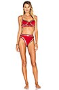 view 4 of 4 Stud Underwire Bikini Top in Red & Silver