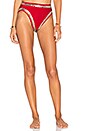 view 1 of 4 Stud High Waist Bikini Bottom in Red & Silver