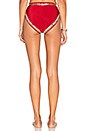 view 3 of 4 Stud High Waist Bikini Bottom in Red & Silver