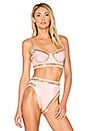 view 1 of 4 HAUT DE MAILLOT DE BAIN CLOUTÉ À ARMATURES in Pink & Gold