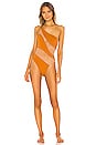 view 1 of 3 Snake Mesh Mio One Piece in Bronze