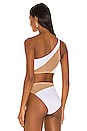 view 3 of 4 Snake Mesh Bikini Top in White & Nude Mesh