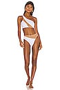 view 4 of 4 Snake Mesh Bikini Top in White & Nude Mesh