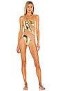 view 1 of 3 Snake Mesh Mio One Piece in Gold Foil