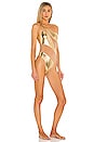 view 2 of 3 Snake Mesh Mio One Piece in Gold Foil