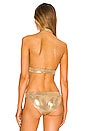 view 3 of 4 Cross Halter Bikini Top in Gold