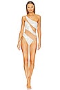 view 1 of 3 Mio Snake Mesh One Piece in Pearl & Nude Mesh