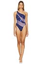 view 1 of 4 Snake Mesh Mio Swimsuit in Military Blue