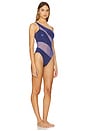view 2 of 4 Snake Mesh Mio Swimsuit in Military Blue