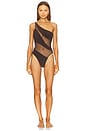 view 1 of 3 Snake Mesh Mio One Piece in Chocolate Mesh