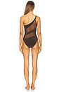 view 3 of 3 Snake Mesh Mio One Piece in Chocolate Mesh