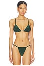 view 1 of 4 No Tie Triangle Bikini Top in Dark Emerald