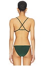 view 3 of 4 No Tie Triangle Bikini Top in Dark Emerald