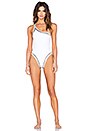view 1 of 3 Stud One Shoulder Swimsuit in White