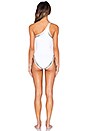 view 3 of 3 Stud One Shoulder Swimsuit in White