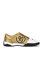 view 3 of 8 T90 Sneaker in White, Black, & Metallic Gold