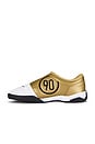 view 6 of 8 T90 Sneaker in White, Black, & Metallic Gold