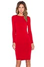 view 2 of 5 Bellissima Long Sleeve Reversible Drape Dress in Red