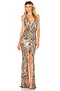 view 1 of 4 Shanina Plunge Gown in Bronze