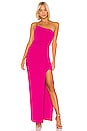 view 1 of 3 Lust One Shoulder Gown in Neon Pink