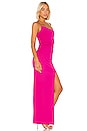 view 2 of 3 Lust One Shoulder Gown in Neon Pink