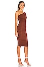 view 2 of 3 X REVOLVE Inspire One Shoulder Midi Dress in Chocolate