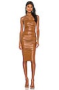 view 1 of 3 Posse x REVOLVE Faux Leather Midi Dress in Brown