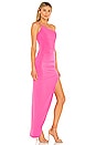 view 2 of 3 Aria One Shoulder Gown in Neon Pink
