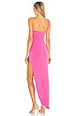 view 3 of 3 Aria One Shoulder Gown in Neon Pink