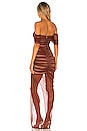 view 3 of 3 Dita Mesh Gown in Chocolate & Nude
