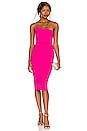 view 1 of 3 Lust One Shoulder Midi Dress in Neon Pink