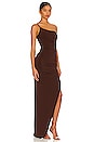 view 2 of 3 Aria One Shoulder Gown in Chocolate