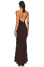 view 3 of 3 Illegal Halter Gown in Chocolate