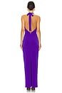 view 3 of 4 Empire Halter Gown in Purple