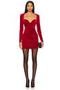 view 1 of 3 Mystery Long Sleeve Mini Dress in Red