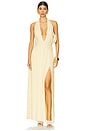 view 1 of 3 Desiree Halter Gown in Lemon