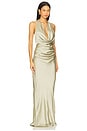 view 2 of 3 Penelope Drape Gown in Thyme