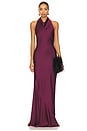 view 1 of 3 Penelope Halter Gown in Mulberry