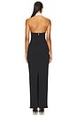 view 3 of 3 Vestido Halter Chiara in White & Black