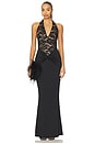 view 1 of 3 Lennox Halter Gown in Black