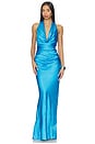 view 1 of 3 Penelope Drape Gown in Lagoon