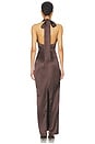 view 3 of 3 Calypso Halter Gown in Chocolate