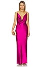 view 1 of 4 Valerie Drape Gown in Magenta