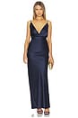 view 1 of 4 Valerie Drape Gown in Navy