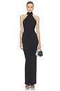 view 2 of 4 Crush Halter Gown in Black