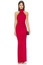 view 2 of 4 Crush Halter Gown in Red