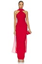 view 1 of 3 VESTIDO MARTINI HIGH NECK in Red